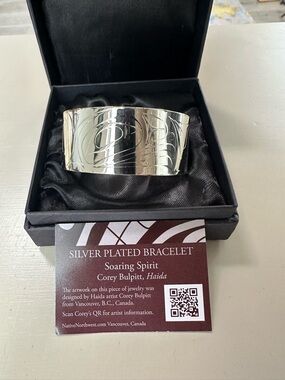 Silver Plated Women’s Cuff Bracelet - Soaring Spirit by Artist Corey Bulpitt